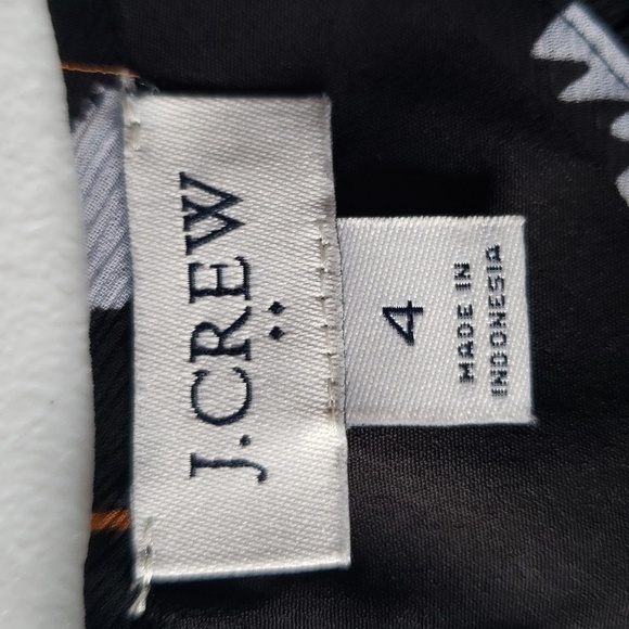 J. Crew Floral Midi Dress 4 Black Blue Pink Long Sleeve Cottage Office Career - Picture 14 of 16